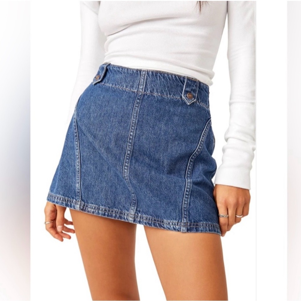 Free People We the Free Runaway Denim Mini Skirt Size 24